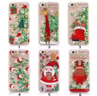 Christmas Santa Claus phone case para iPhone 7 6 6s plus Glitter Star Liquid Case Christmas